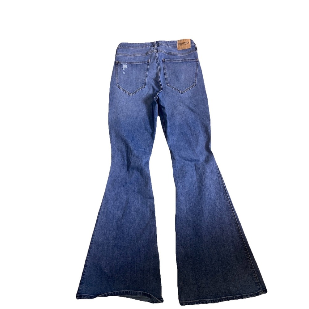 Hollister Curvy Jeans Womens 9S 29X30 Blue High Rise Vintage Flare Soft Stretch‎ - Picture 4 of 8